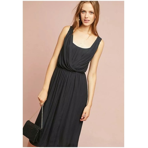 Anthropologie Dresses & Skirts - NWT Anthropologie Maeve Sloan Midi Dress XSP Pockets Grecian Faux-Wrap $138 New